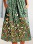 Plus Size Vintage Boho Short Sleeve Shift Floral Casual Weaving Dress