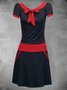 Casual Cotton-Blend Short Sleeve Knitting Dress