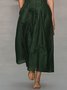 Vintage Elegant Plain Plus Size Sleeveless Casual Weaving Dress