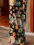 Mexican skull tube top long dress Floral Strapless Casual Knitting Dress