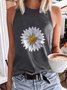 Floral Shift Casual Cotton-Blend Tops
