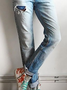 Plus size Solid Casual Jeans