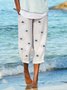 Floral-Print Casual Beach Holiday Pants
