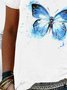 Short Sleeve Butterfly Crew Neck T-shirt