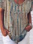Resort Short Sleeve Tribal Cotton-Blend T-shirt