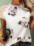 Floral-Print Short Sleeve Casual T-shirt