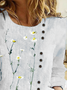 Plus size Casual Floral Long Sleeve Tops