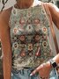 Tribal Sleeveless Cotton-Blend Tops