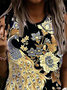 Plus size Sleeveless Casual Printed T-shirt