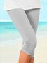 Casual Sport Workout Plain Capri Legging