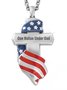 Alloy American Flag Personalized Necklace