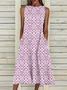 Sleeveless A-Line Pockets Weaving Dress