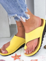 Women Casual Low Heel Open Toe Casual Sliver Sandals