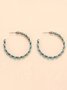Retro Geometric Semicircle Turquoise Earrings