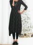 Casual 3/4 sleeve Round Neck Plus Size Printed Dress