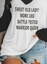 Cotton Blends Casual Letter Printed T-shirt
