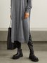 Gray Casual Basics Simple Slit Maxi Knitting Dress