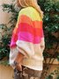 Casual Long Sleeve V neck Tunic Sweater Knit Jumper