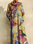 New Women Chic Printed colorful Casual Long Sleeve Knitting Dress