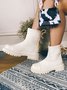 Simple Stitching Flying Knit Boots