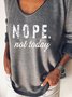 Crew Neck Letter Long Sleeve Casual T-shirt