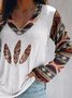 Casual West Styles/Cows Printed V Neck Loosen Shirts & Tops