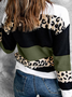 Long Sleeve Color Block Casual Sweater