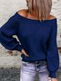 Vintage Off The Shoulder Loosen Sweater