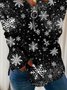 Christmas Xmas Long Sleeve Plus Size Printed Tops Sweatshirts