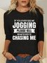 Long Sleeve Casual Crew Neck Letter Shirts & Tops
