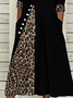 Plus size Casual A-line Leopard Printed Dresses