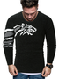 Men's Animal Graphic Design Crew Neck Casual Long Sleeve Sweater