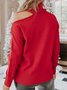 High Neck Casual Plain Sweater