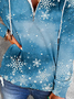 Plus size Snowflake Printed Casual Hoodies Sweatshirts