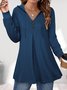 Cotton Blends Button Hooded Sweatshirt Long Sleeve  Casual Tops