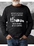Funny Camping Graphic Long Sleeve Casual Sweatshirt