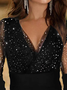 Plus size Casual Sequin Mesh Sexy Shirts & Tops