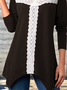 Lace Pastoral Square Neck Long Sleeve Tunic Top