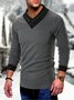 Men's Contrasting V-neck Long Sleeve Sweater