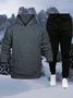 Men's Casual Hooded Sweater Two-piece Suit