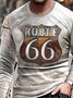 Men's Route 66 Graphic Casual Long Sleeve Tee
