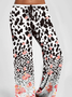 Boho Floral  Cotton Blends Loosen Leopard  Pants