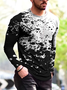 Athleisure abstract tie-dye digital print pullover T-shirt
