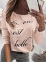 Long Sleeve Casual Letter Shirts & Tops