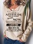 Plus Size Letter V Neck Long Sleeve Casual Shirts & Tops