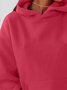 Plus Size Casual Solid Hooded Pocket Loosen Sweatshirt
