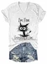 Vintage Animal V Neck Short Sleeve T-shirt