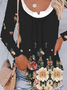 Floral Printed Romantic Ruched Loosen Tunic Shirts & Tops