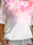 Plus size Cherry Blossoms Floral Long Sleeve T-Shirt
