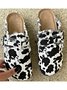 Black and White Cow Print Wrapped Toe Slippers